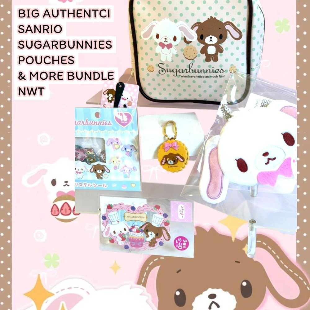 BIG AUTHENTIC SUGARBUNNIES POLKA DOT POUCH COIN POUCH BUNDLE NWT